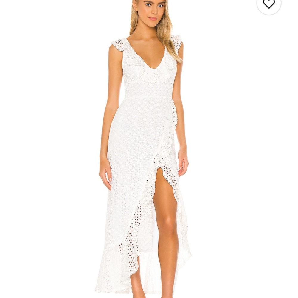 White eye-lit Majorelle run wild dress, size S